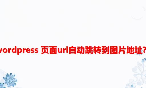 wordpress 页面URL自动跳转到图片地址？